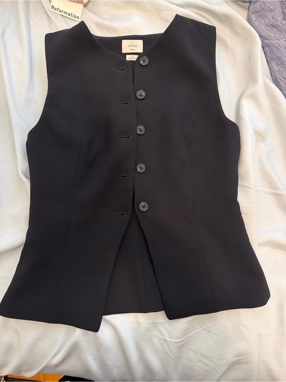 Wilfred Black Tailored Sleeveless Button Vest